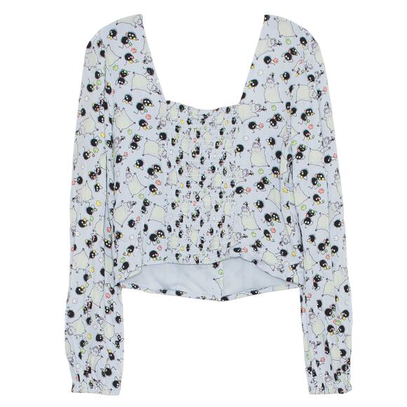 Crop Top Soot Sprites Babydoll Coquette Cottage Y2K Kawaii Button Up Size Medium - Picture 2 of 7